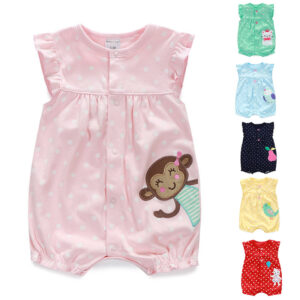 baby cotton romper summer animal print unisex 0 3m
