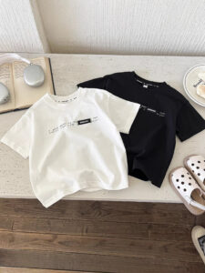 boys loose graphic t shirt white navy summer trendy
