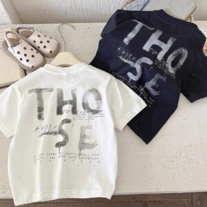 boys loose graphic t shirt white navy summer trendy