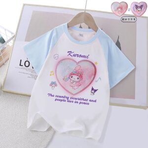 girls cotton color changing sequin t shirt summer