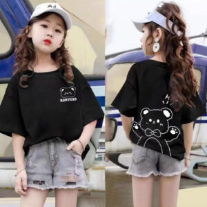 girls printed t shirt 2 pack summer loose fit kids