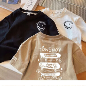 kids loose korean style t shirt summer multi color