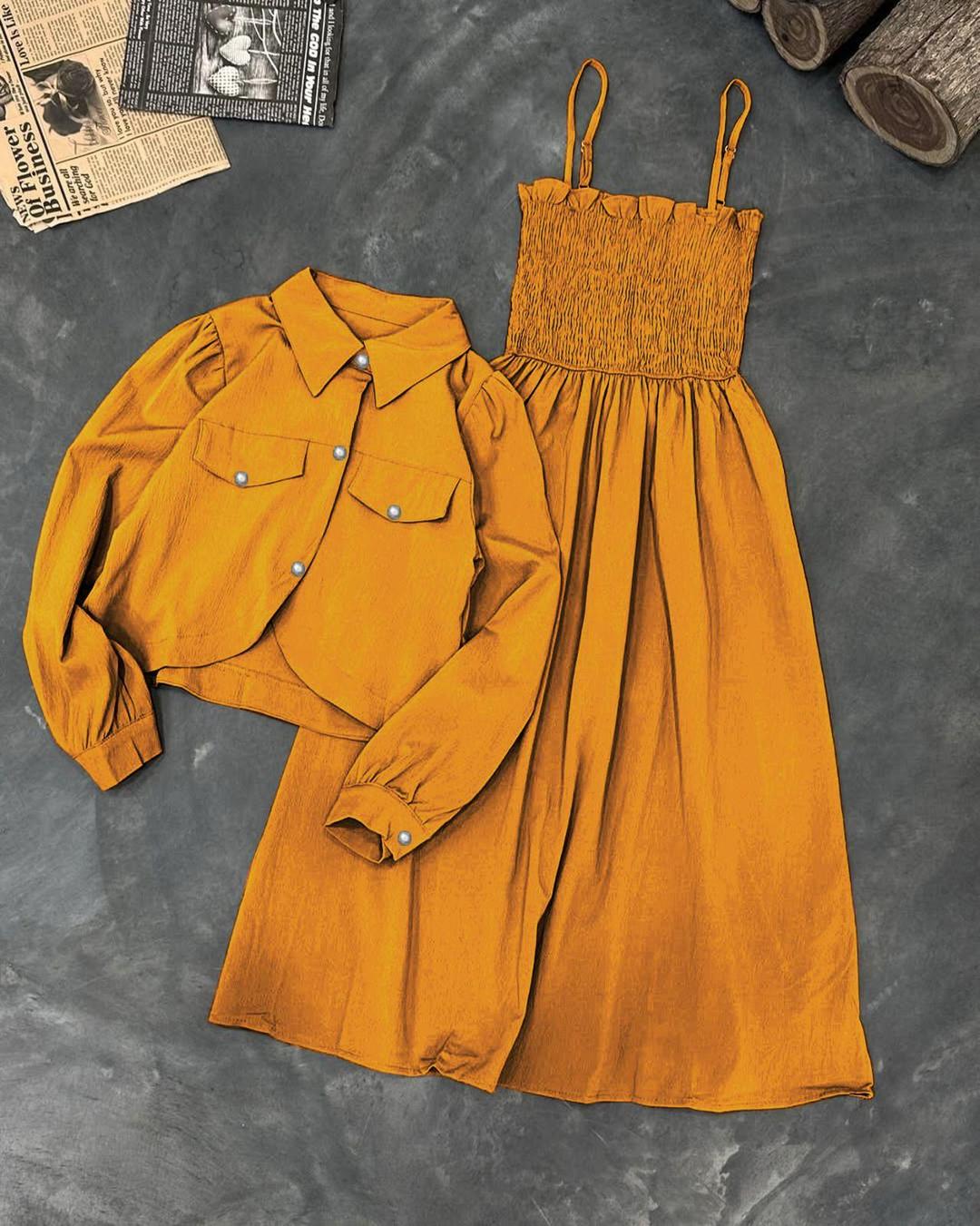 kaaj button coati with gazzer romper frock 2 piece set kaaj button coati with gazzer romper frock 2 piece set