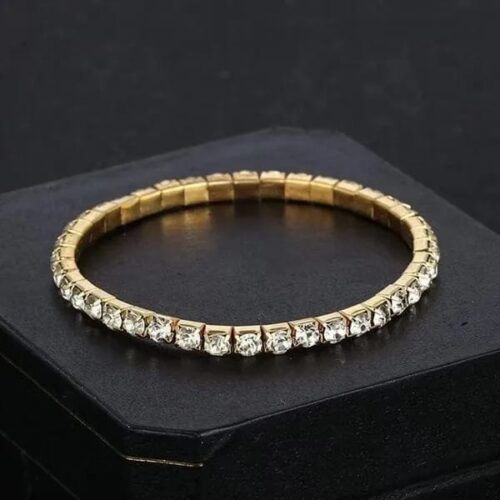 silver kara bangle with crystal detail