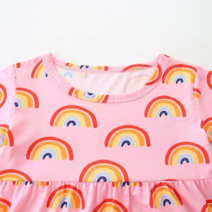 Pink Rainbow Print Girls Dress for Summer Pakistan Pink Rainbow Print Girls Summer Dress | Trendy Baby Girls Kids Clothing Pakistan | Premium Quality | Maria Finds Store
