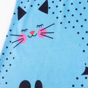 Blue Cat Print Polka Dot Summer Dress for Girls | Trendy Baby Girls Dress | Premium Kids Clothing Pakistan | Maria Finds Store