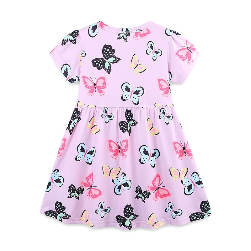 Kids Butterfly Print Pink A-Line Dress for Girls 2-5Y Kids Butterfly Print Pink A-Line Dress for Girls 2-5Y | Trendy Baby Girls Kids Clothing Pakistan | Maria Finds Store