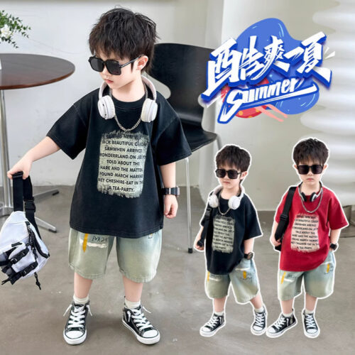 Boys Summer Cotton T-Shirt with Graphic Print