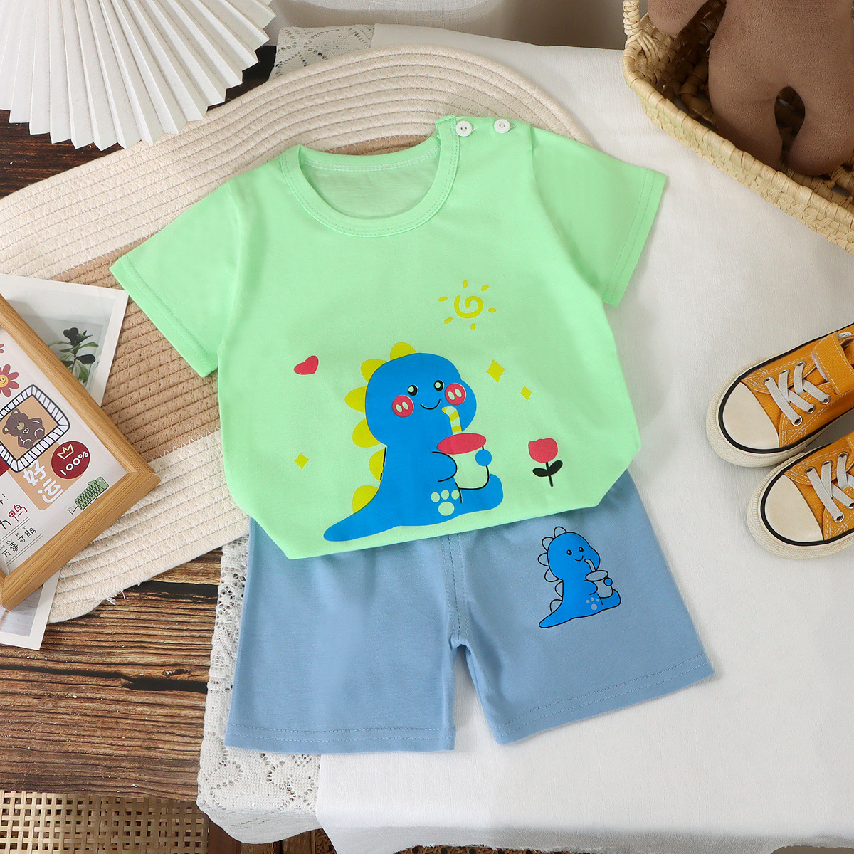 Kids Striped Cotton Shorts Set with Elephant Embroidery Kids Striped Cotton Shorts Set with Elephant Embroidery for Baby Boys | Trendy Kids Clothing in Pakistan | Premium Quality | Maria Finds Store