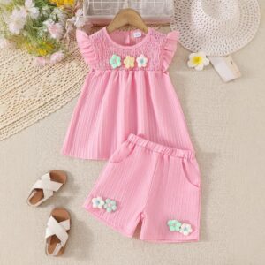 Light Green 3D Floral Baby Suit Set for Girls Light Green 3D Floral Baby Suit Set for Girls | Trendy Baby Girl Dress | Premium Kids Clothing Pakistan | Maria Finds Store