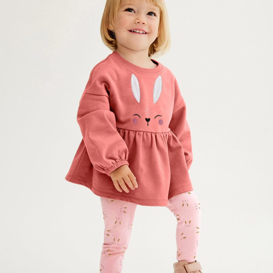 Pink Bunny Embroidered Kids Sweater Suit for Ages 2-6 Pink Bunny Embroidered Girls Sweater Suit for Ages 2-6 | Baby Dress Kids Clothing Pakistan | Maria Finds Store
