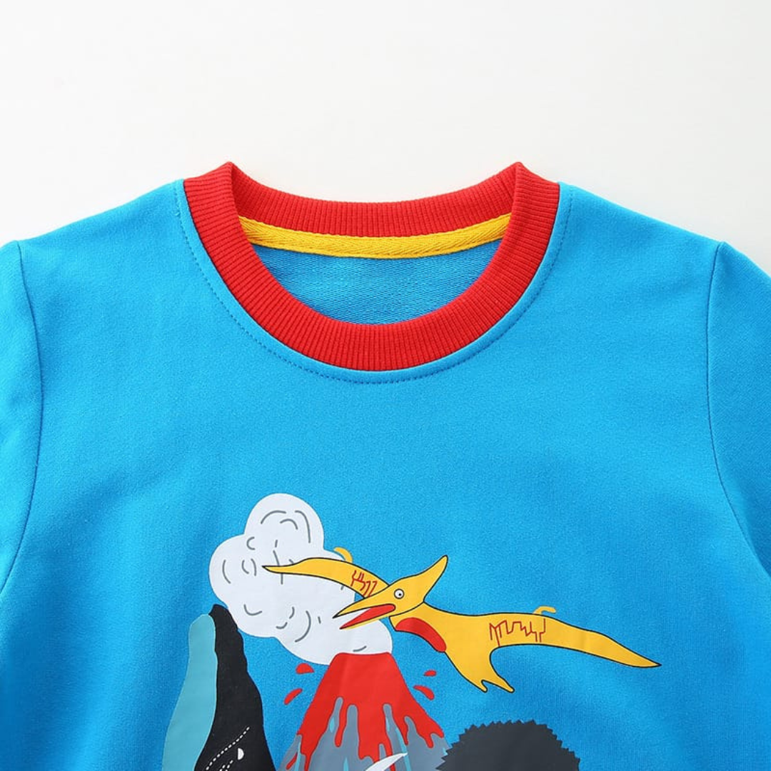 Blue Printed Kids Sweatshirt Autumn Cotton Boys Top Blue Printed Kids Sweatshirt Autumn Cotton Boys Top | Trendy Kids Clothing Pakistan | Maria Finds Store