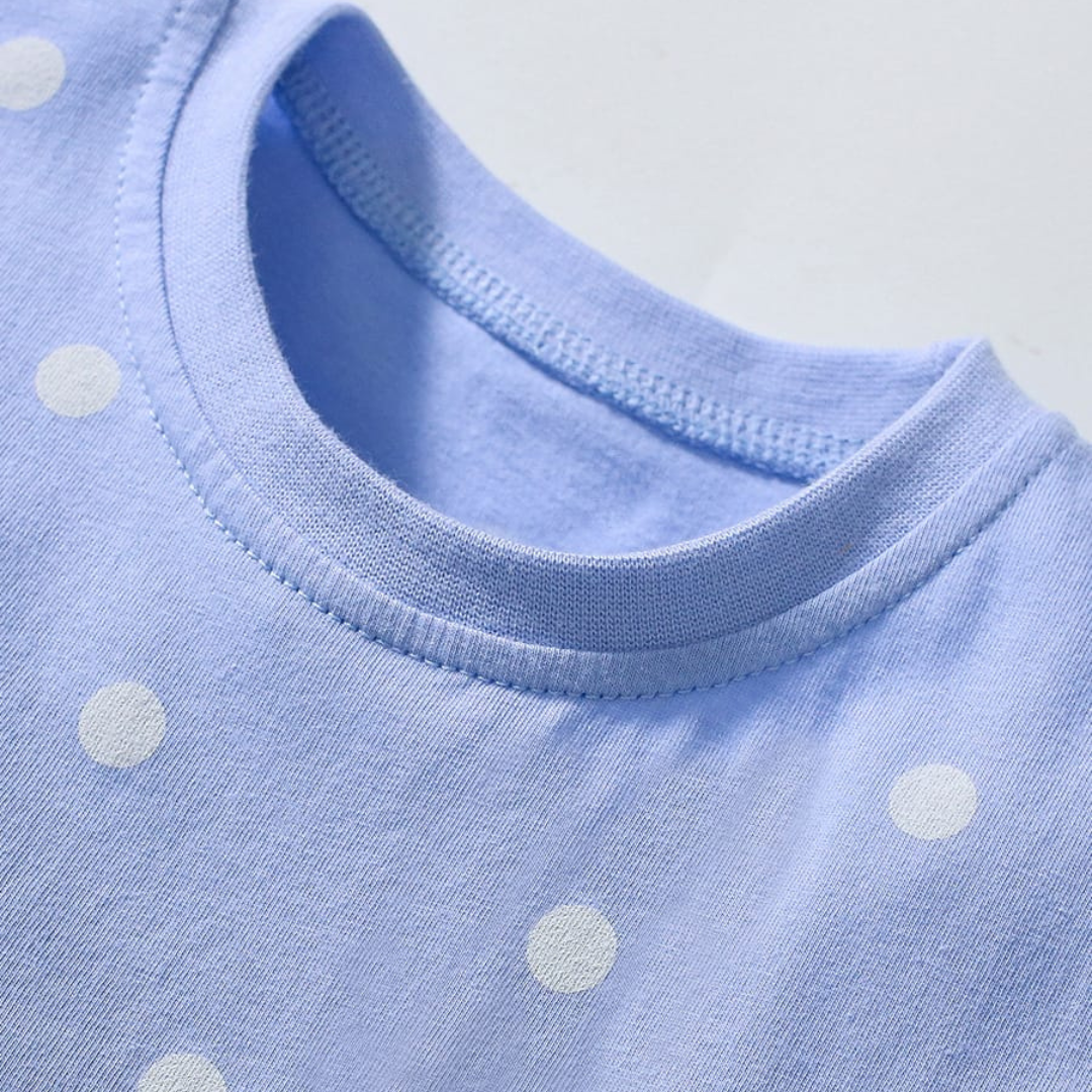 Kids Summer Suit Blue Yellow Polka Dot Pineapple Kids Summer Suit Blue Yellow Polka Dot Pineapple Baby Dress | Trendy Kids Clothing Pakistan | Maria Finds Store