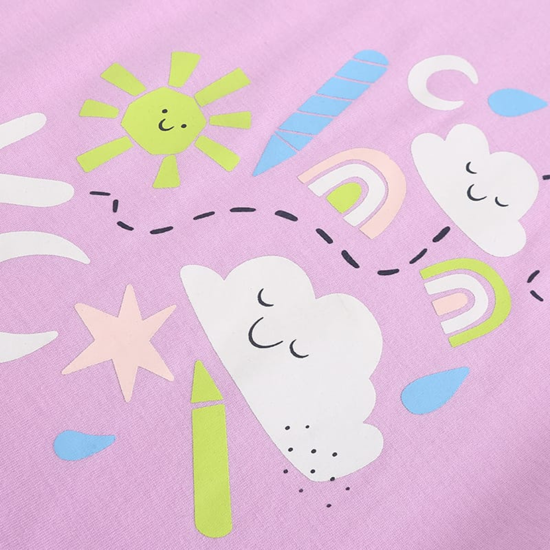 Girls Summer Cotton T-Shirt Short Sleeve Kids Fashion Girls Summer Cotton T-Shirt Short Sleeve | Trendy Baby Girls Kids Clothing | Premium Summer Fashion in Pakistan | Maria Finds Store
