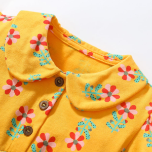 Yellow Floral Doll Dress for Girls Summer Wear Yellow Floral Doll Dress for Girls Summer Wear | Trendy Baby Dress | Kids Clothing Pakistan | Maria Finds Store