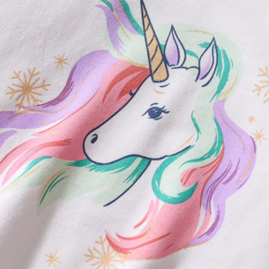 Kids Unicorn Print Swoosh Suit Pink White for Girls | Trendy Baby Dress | Kids Clothing Pakistan | Maria Finds Store