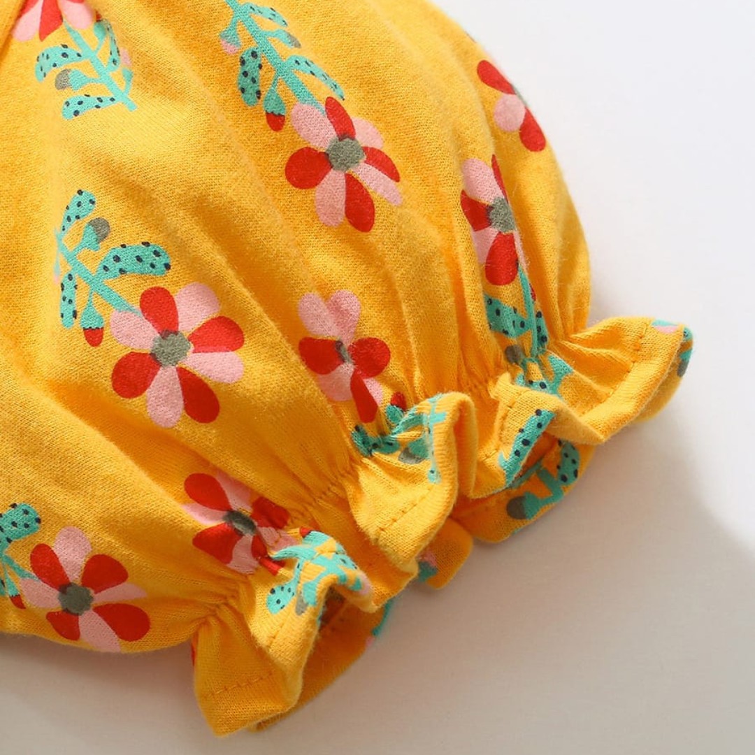 Yellow Floral Doll Dress for Girls Summer Wear Yellow Floral Doll Dress for Girls Summer Wear | Trendy Baby Dress | Kids Clothing Pakistan | Maria Finds Store