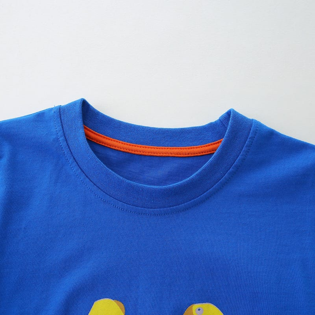 Kids Cartoon Excavator T-Shirt Summer Short Sleeve Kids Cartoon Excavator T-Shirt Summer Short Sleeve for Boys | Trendy Baby Boys Clothing | Premium Kids Wear Pakistan | Maria Finds Store