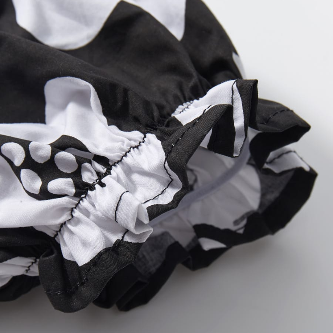 Girls Black White Floral Summer Dress Cotton Smocked Bodice Girls Black White Floral Summer Dress with Cotton Smocked Bodice | Trendy Kids Clothing | Maria Finds Store Pakistan