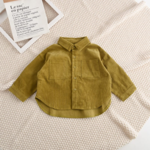Children's Corduroy Shirt Autumn Loose Pocket Unisex for Boys & Girls | Trendy Kids Clothing | Maria Finds Store Pakistan