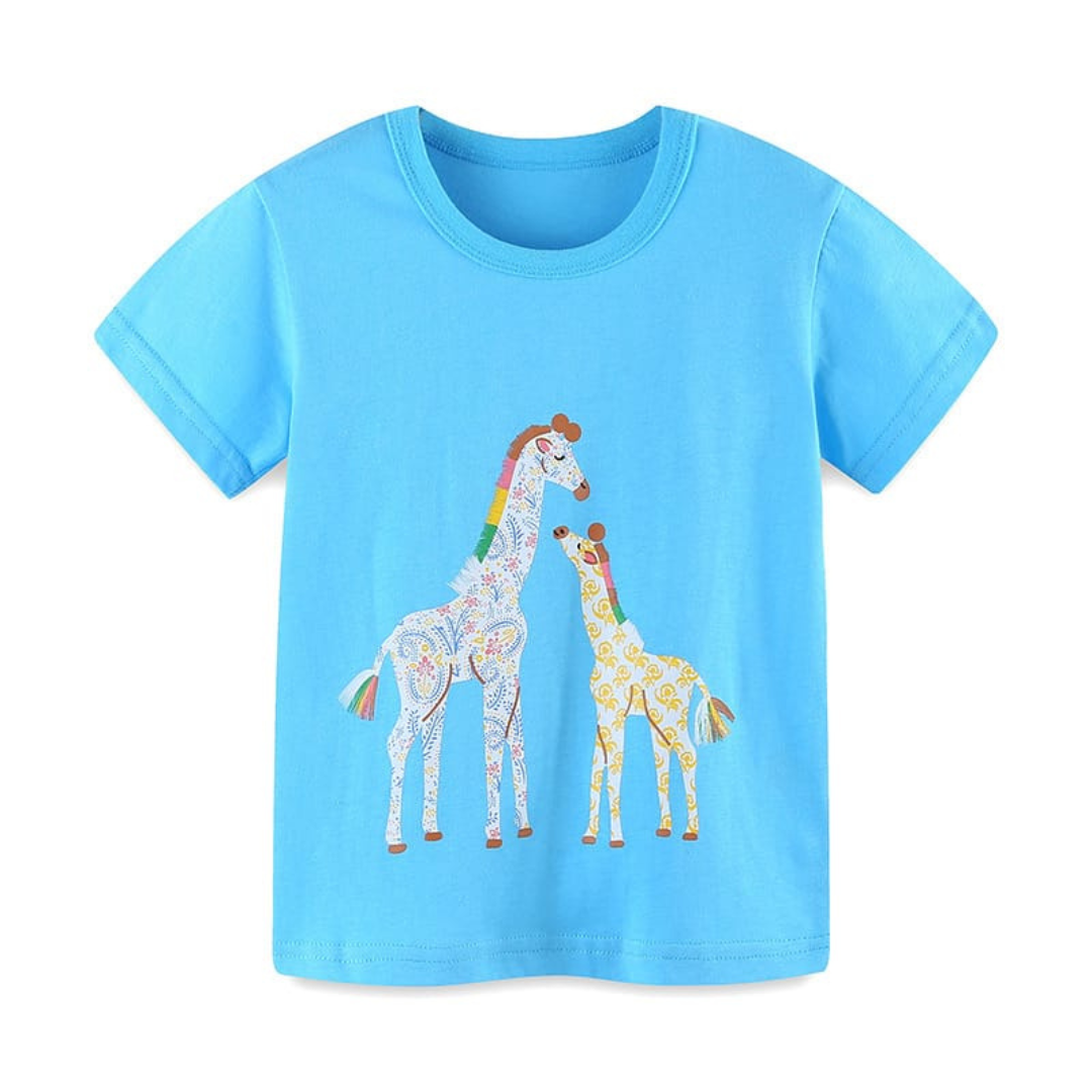 Cotton Giraffe Print T-Shirt Summer Trendy Kids Cotton Girls Giraffe Print T-Shirt Summer Trendy Kids | Baby Girls Clothing | Premium Kids Wear Pakistan | Maria Finds Store