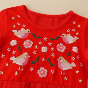 Red Embroidered Princess Skirt Dress for Girls, Trendy Kids Baby Dress | Maria Finds Store Pakistan