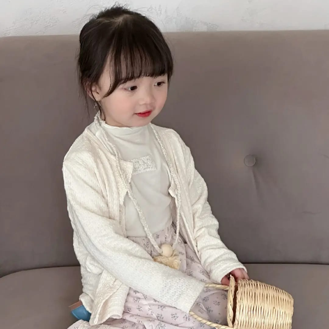 Korean Design 3-Piece Set for Girls Spring Wear Korean Design 3-Piece Baby Girl Dress Set, Trendy Kids Spring Wear in Pakistan | Maria Finds Store