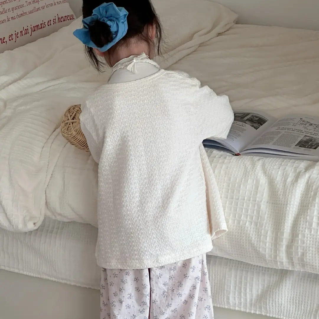 Korean Design 3-Piece Set for Girls Spring Wear Korean Design 3-Piece Baby Girl Dress Set, Trendy Kids Spring Wear in Pakistan | Maria Finds Store