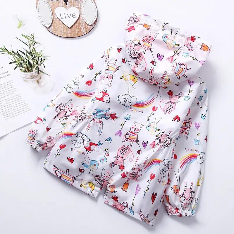 Kids Hooded Jacket Cartoon Print Waist-Cinching Kids Hooded Jacket Cartoon Print Waist-Cinching for Boys & Girls | Trendy Kids Clothing Pakistan | Maria Finds Store