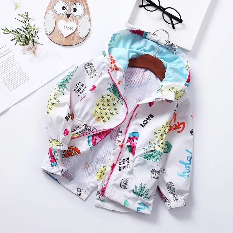 Kids Hooded Jacket Cartoon Print Waist-Cinching Kids Hooded Jacket Cartoon Print Waist-Cinching for Boys & Girls | Trendy Kids Clothing Pakistan | Maria Finds Store