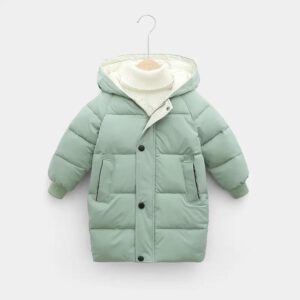 Kids Hooded Puffer Jacket in Black Red Mint Blue for Boys & Girls | Trendy Kids Clothing Pakistan | Maria