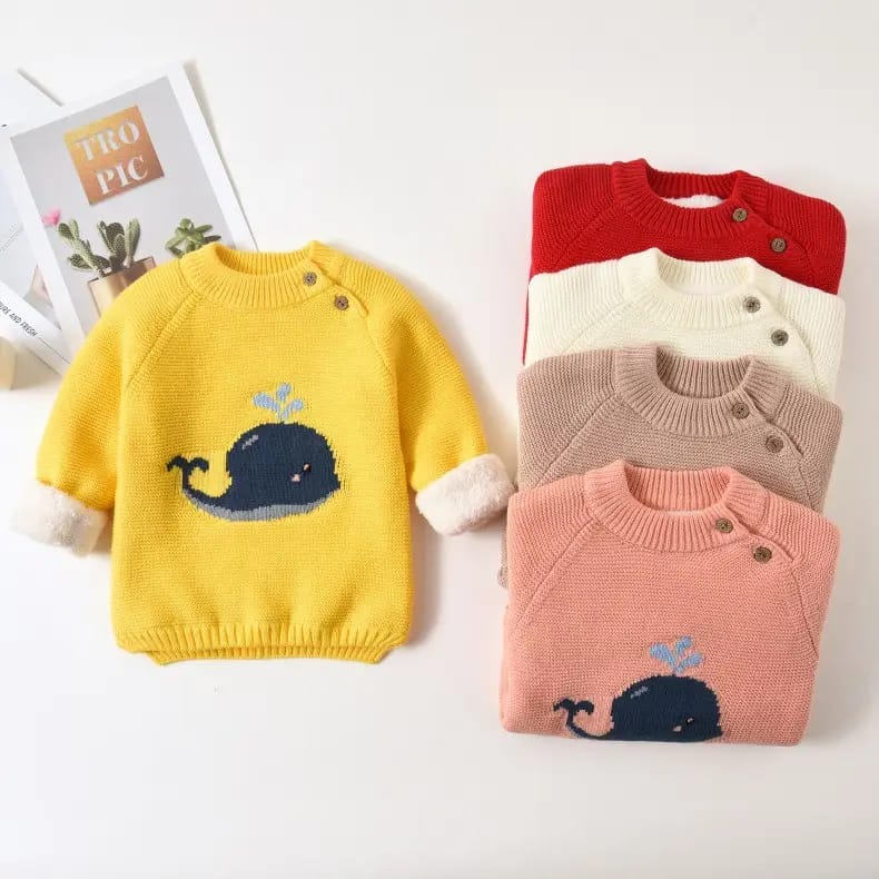 Baby Boys Thick Knit Sweaters with Whale Design Baby Boys Thick Knit Sweater with Whale Design, Trendy Baby Boys Clothing, Kids Wear Pakistan | Maria Finds Store