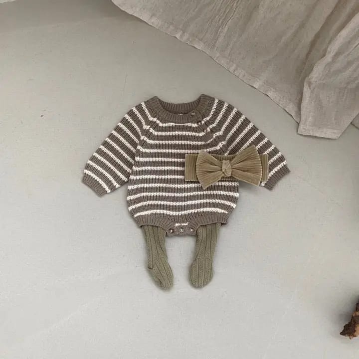 Knitted Striped Crawling Suit for Baby Autumn Wear Knitted Striped Baby Boys Crawling Suit for Autumn Wear | Trendy Kids Clothing Pakistan | Maria Finds Store