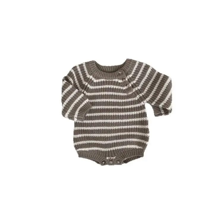 Knitted Striped Crawling Suit for Baby Autumn Wear Knitted Striped Baby Boys Crawling Suit for Autumn Wear | Trendy Kids Clothing Pakistan | Maria Finds Store