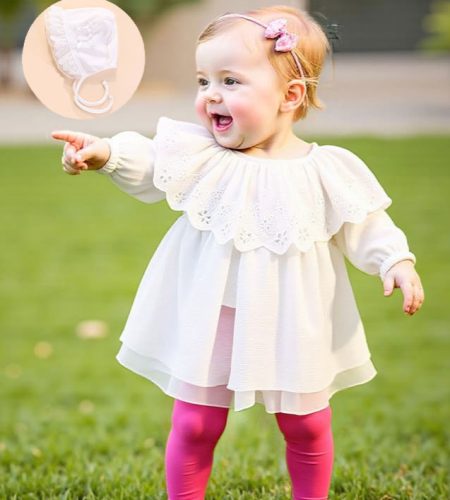 red lace baby dress for 100 day celebration